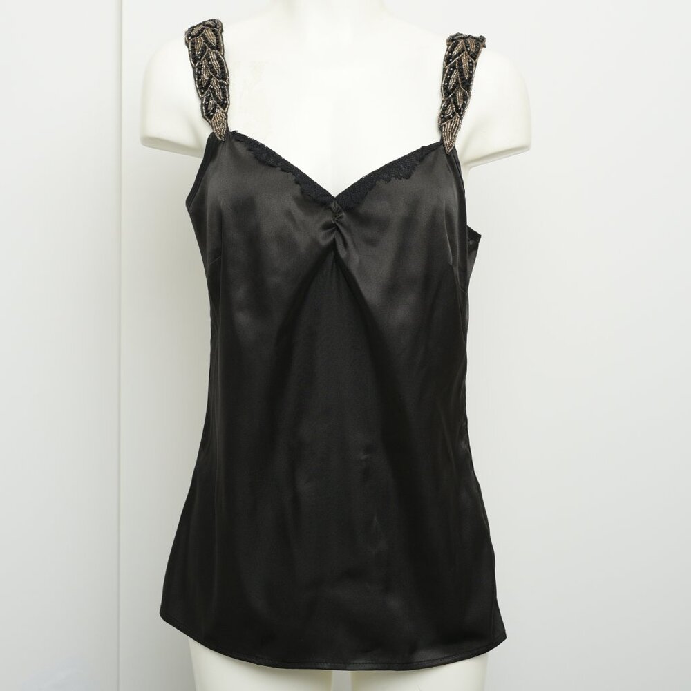 Le Chateau black silk satin top, Size XXS (0)